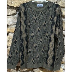 Vintage Men's Lavane New York Abstract Retro Crewneck Made in USA Sweater Size X